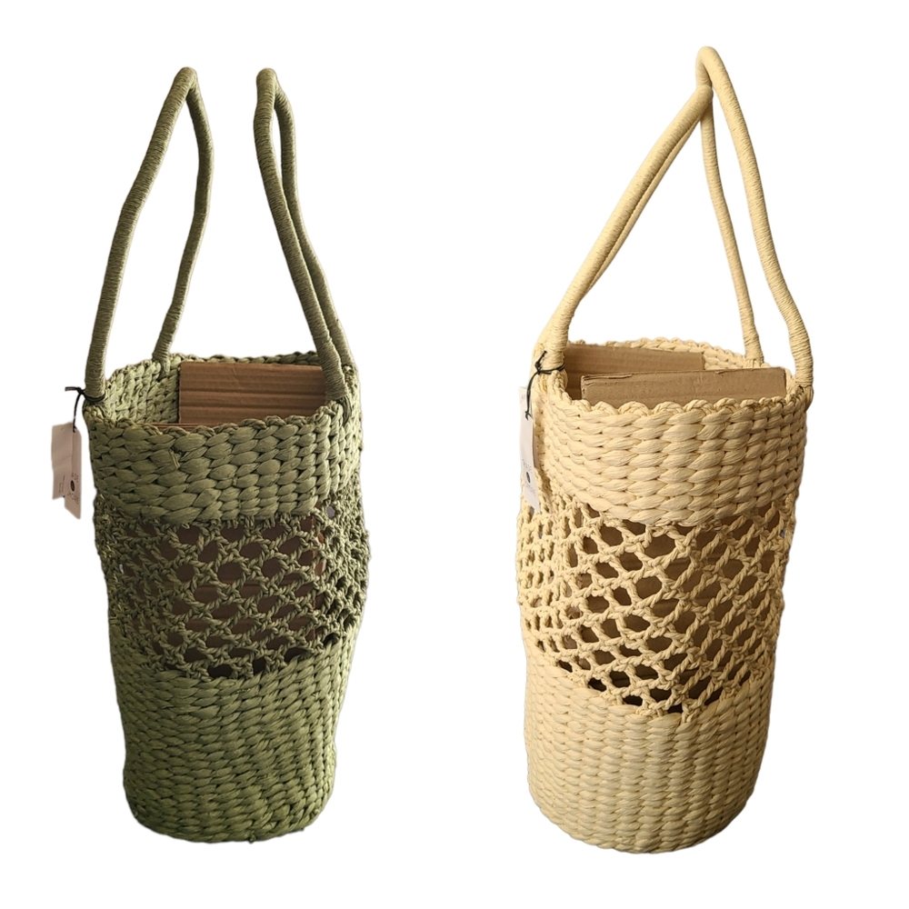 LAST ONE Straw Tote Handbag - Shade & Shore BEIGE ONLY - Picture 9 of 13